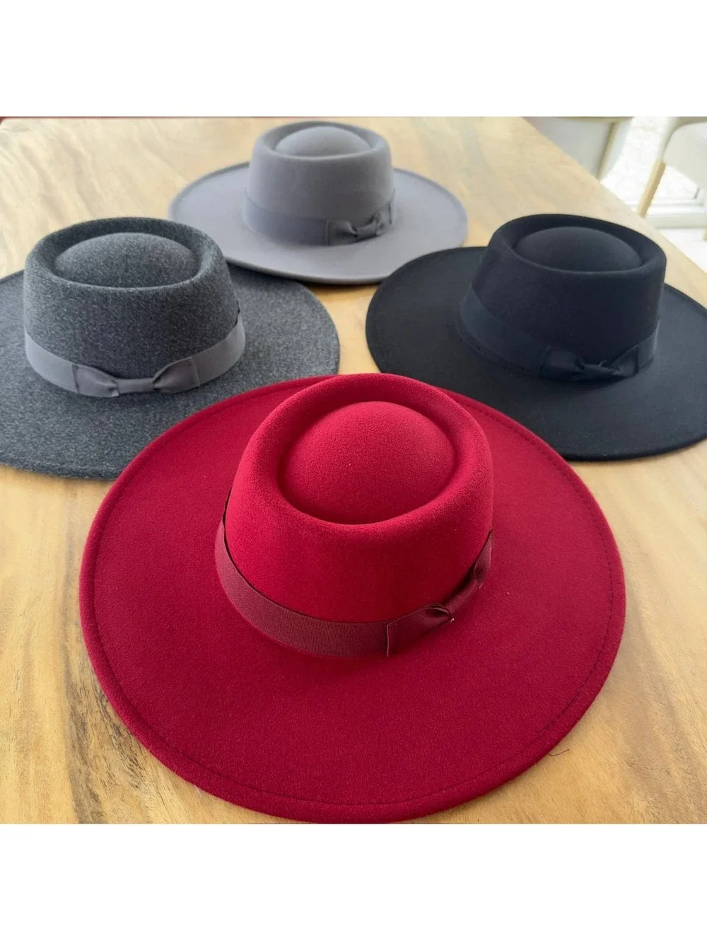 Structured Boater Wide Brim Hat
